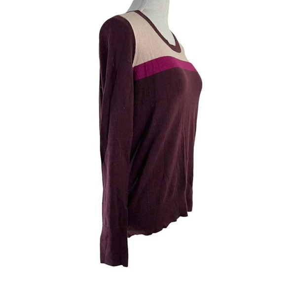 The Gap Purple and Pink Striped Sweater Long Sleeve Medium 100% Cotton - Picture 3 of 6